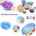 Super Stretch Silicon Lids ( 6 pack ) Rinse & Re-use
