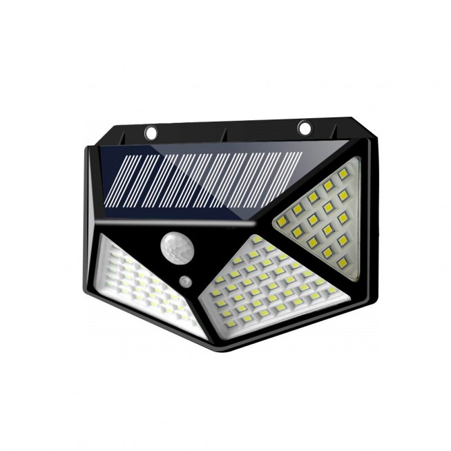 LED τριών όψεων solar εξωτερικού χώρου με ηλιακό panel και αισθητήρα κίνησης 1W 100 SMD 5.5V 600LM 1 τεμ. IP65