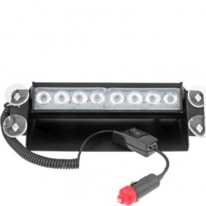 Φακός με 8 LED 8W Αυτοκινήτου με Βεντούζες για τοποθέτηση στο τζάμι και 3 διαφορετικές λειτουργίες φλας σε κόκκινο χρώμα