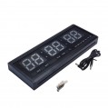 Ψηφιακό ρολόι τοίχου - Πινακίδα LED με θερμόμετρο και ημερολόγιο 4819