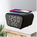 Ψηφιακό LED Επιτραπέζιο Ρολόι-Ξυπνητήρι με Ασύρματη Φόρτιση AY-21 Μαύρο