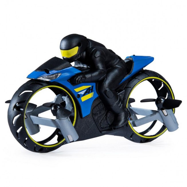 Drone Flying Motorcycle  Land Air Motorcycle Aircraft 360° Stunt Flying Toy  (Blue)