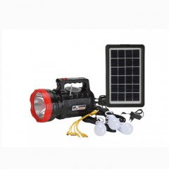 Ηλιακό Σύστημα Ήχου, Φωτισμού & Φόρτισης με Panel 3W, Μπαταρία, Ισχυρό Φακό 1000LM & Φωτιστικό, Ηχοσύστημα Mp3/USB/SD/FM Player & 3 Λάμπες LED DAT T6 AT-X9 Μαύρο/Κόκκινο
