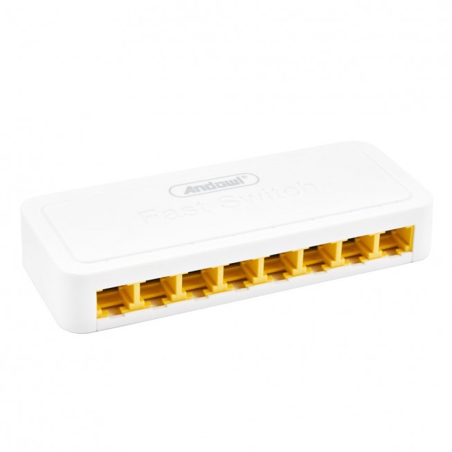 Ethernet Switch 8 Θυρών 100Mbps Andowl Q-JH03 – Λευκό